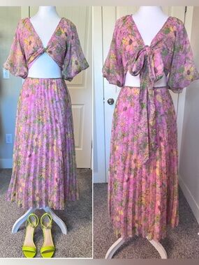 ASOS Floral Optional Tie in Front or Back Beautiful Dress Sz 6 NWT